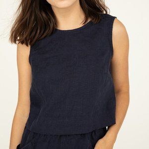 Elizabeth Suzann - Petra Crop, Navy Linen, Medium